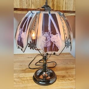 Y2K Retro Home OK Lighting Wolf  3 Way Touch Lamp 23" TESTED